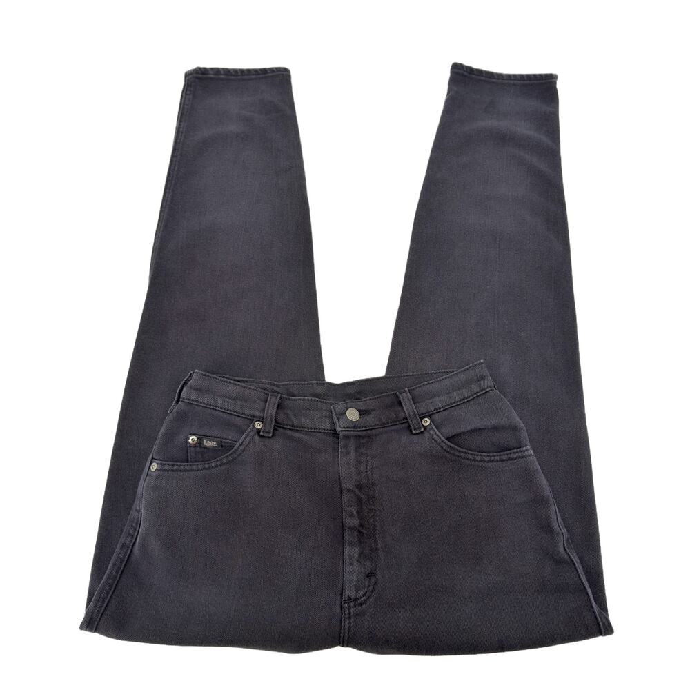 Vintage Lee High-Rise Taper Leg Mom Jeans Womens size 30 x 34 Washed Black - Picture 5 of 13